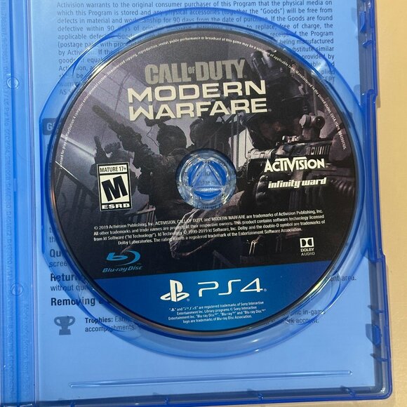 GREAT DEAL! Used CALL OF DUTY MODERN WARFARE for PS4 - Playstation game disc! - Picture 2 of 3
